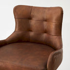 Art Leon Genuine Leather Bar Stool with Adjustable Height