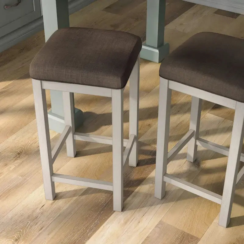 Milbain Farmhouse White Counter Height Stool (Set of 2) by Furniture of America