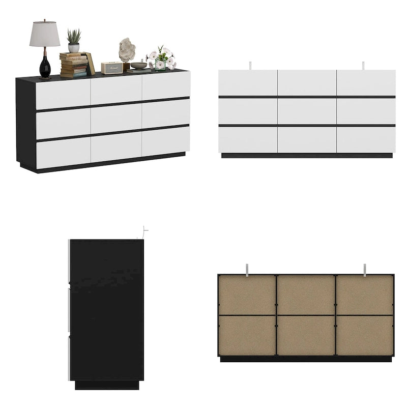 Modern Minimalist Nine-Drawer/Six-Drawer Dresser Storage Solution