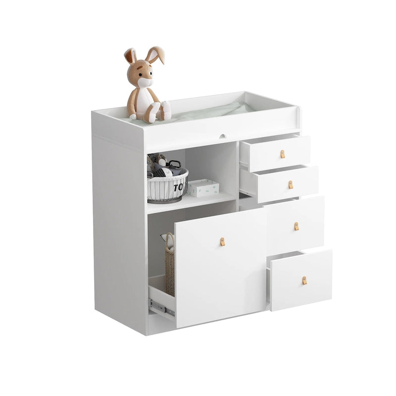 Modern Wooden Changing Dresser - Durable Construction, Baby Dresser