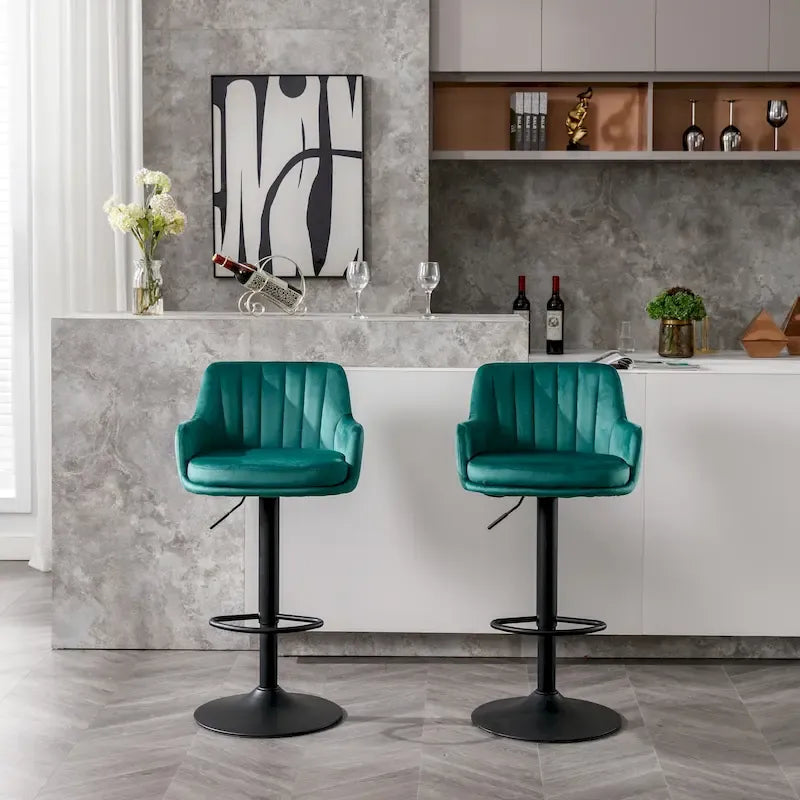 Set of 2 Adjustable Counter Height Bar Chairs for Kitchen