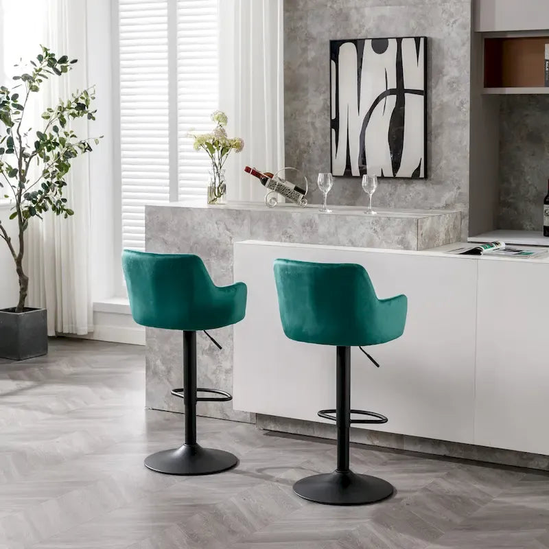 Set of 2 Adjustable Counter Height Bar Chairs for Kitchen