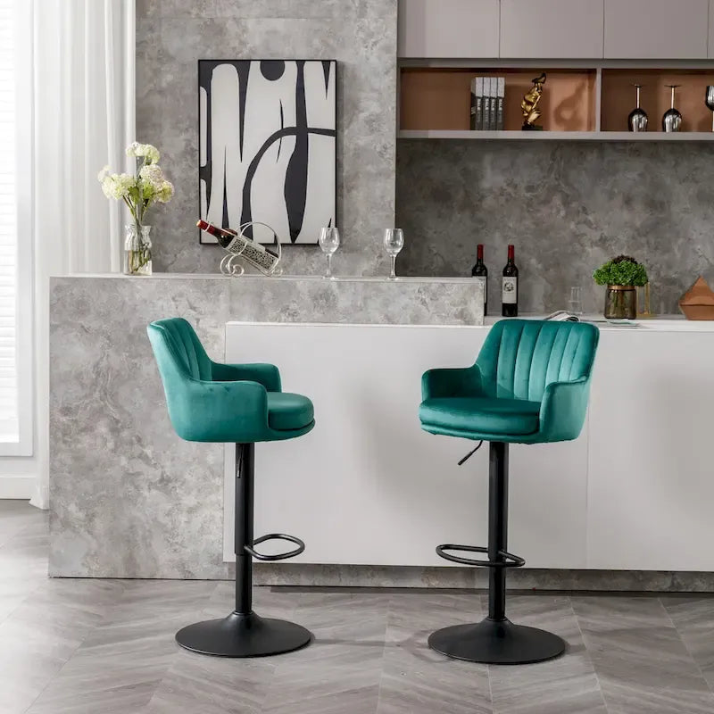 Set of 2 Adjustable Counter Height Bar Chairs for Kitchen