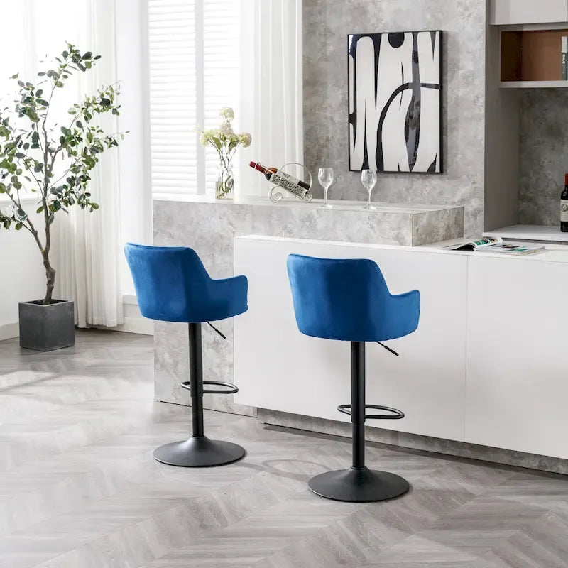 Set of 2 Adjustable Counter Height Bar Chairs for Kitchen