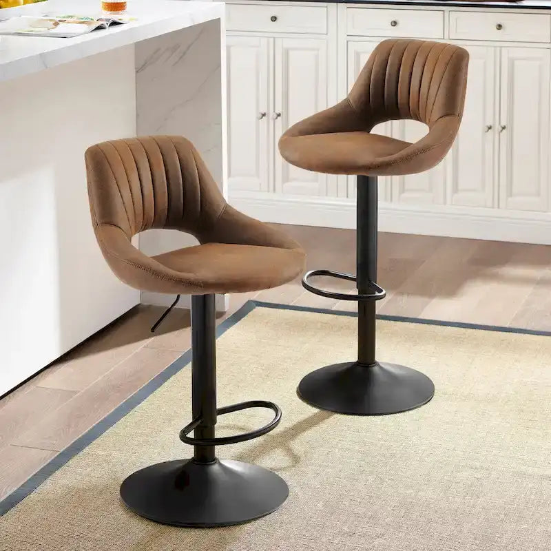 Retro Adjustable Swivel Barstool (Set of 2)