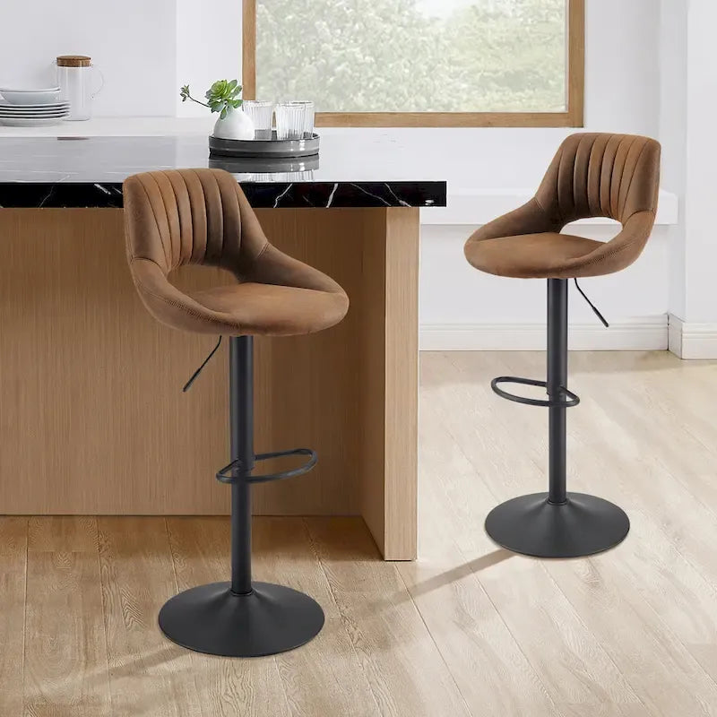 Retro Adjustable Swivel Barstool (Set of 2)