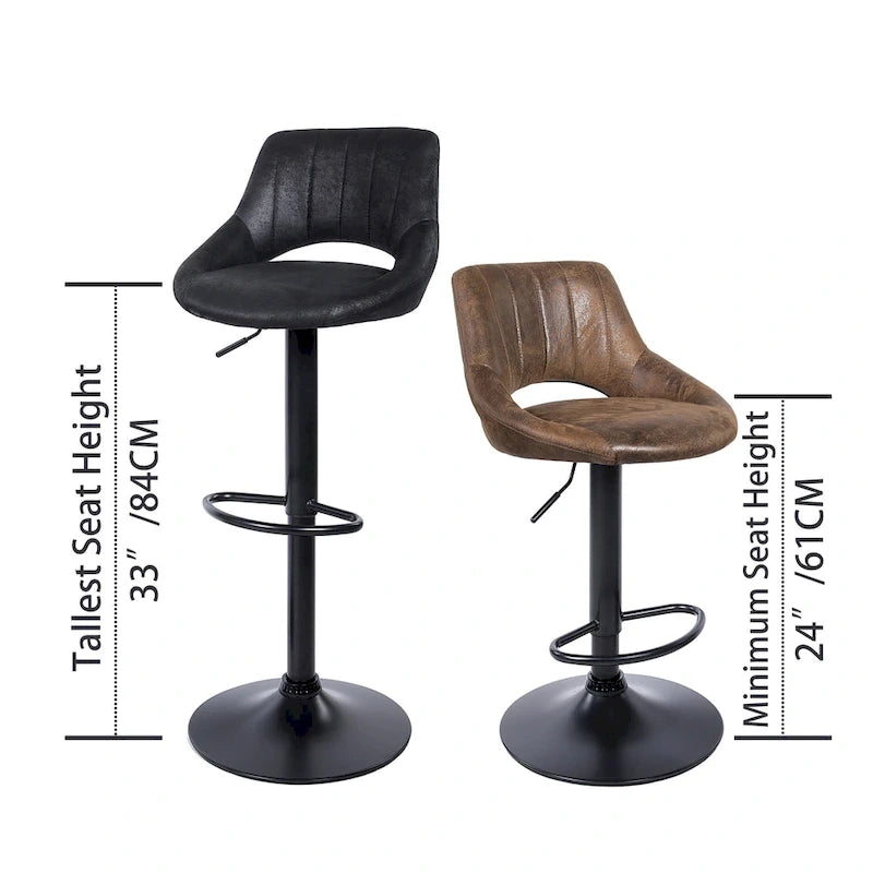 Retro Adjustable Swivel Barstool (Set of 2)