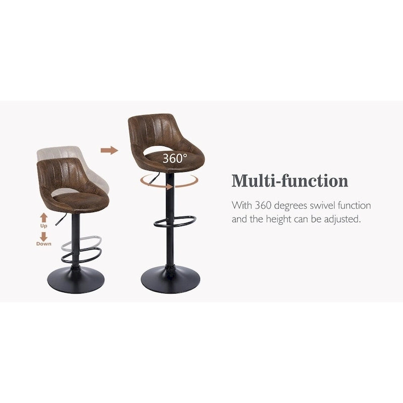 Retro Adjustable Swivel Barstool (Set of 2)