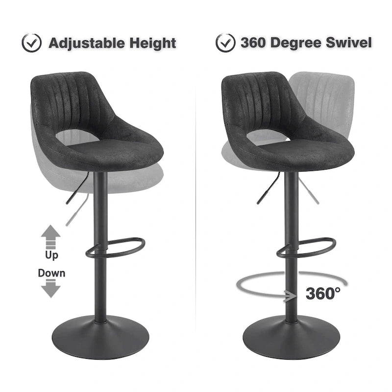 Retro Adjustable Swivel Barstool (Set of 2)