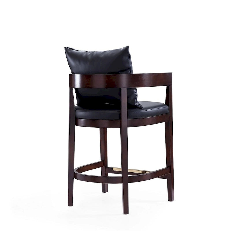 Manhattan Comfort Ritz 34 in. Dark Walnut Beech Wood Counter Height Bar Stool