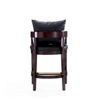Manhattan Comfort Ritz 34 in. Dark Walnut Beech Wood Counter Height Bar Stool