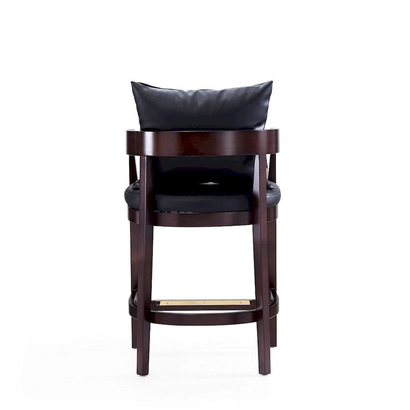 Manhattan Comfort Ritz 34 in. Dark Walnut Beech Wood Counter Height Bar Stool