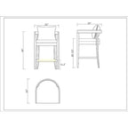 Manhattan Comfort Ritz 34 in. Dark Walnut Beech Wood Counter Height Bar Stool