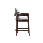 Manhattan Comfort Ritz 34 in. Dark Walnut Beech Wood Counter Height Bar Stool