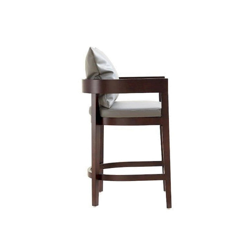 Manhattan Comfort Ritz 34 in. Dark Walnut Beech Wood Counter Height Bar Stool