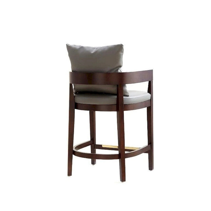 Manhattan Comfort Ritz 34 in. Dark Walnut Beech Wood Counter Height Bar Stool