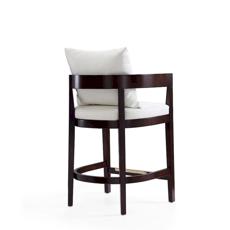 Manhattan Comfort Ritz 34 in. Dark Walnut Beech Wood Counter Height Bar Stool