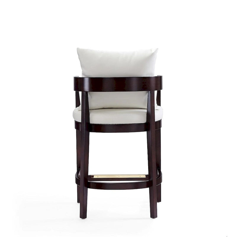 Manhattan Comfort Ritz 34 in. Dark Walnut Beech Wood Counter Height Bar Stool