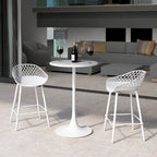 Kurv Mid-Century Modern Counter Stool with Steel Legs for Indoors or Outdoors - Set of 2