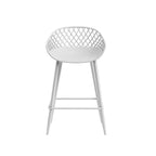Kurv Mid-Century Modern Counter Stool with Steel Legs for Indoors or Outdoors - Set of 2