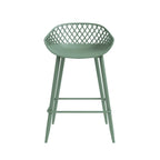 Kurv Mid-Century Modern Counter Stool with Steel Legs for Indoors or Outdoors - Set of 2