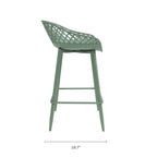 Kurv Mid-Century Modern Counter Stool with Steel Legs for Indoors or Outdoors - Set of 2