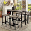 DH BASIC Grey and Black 5-Piece Counter Height Dining Set by Denhour