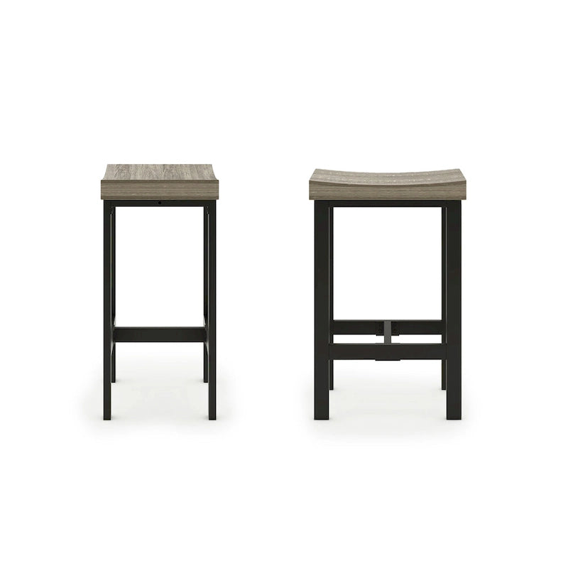 DH BASIC Grey and Black 5-Piece Counter Height Dining Set by Denhour