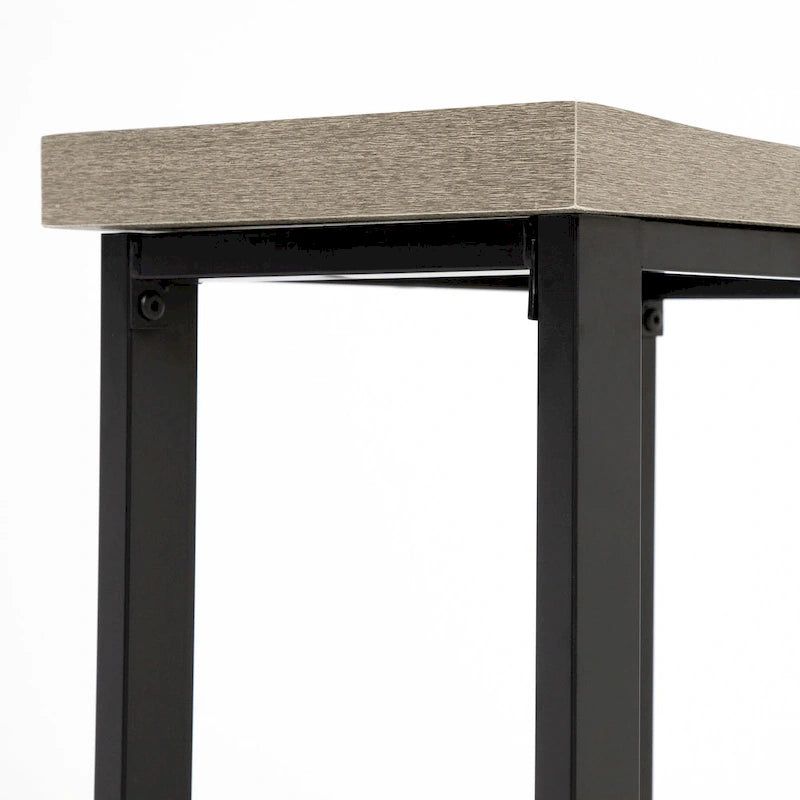 DH BASIC Grey and Black 5-Piece Counter Height Dining Set by Denhour