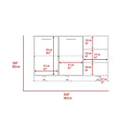 Ginger 59-inch Wide Kitchen Island with 3 Open Shelves and 2 Cabinets