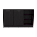 Ginger 59-inch Wide Kitchen Island with 3 Open Shelves and 2 Cabinets