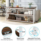 70.9 Narrow Long Console Table, 3 Tiers Sofa Table with Storage Shelves, Entryway Table