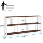 70.9 Narrow Long Console Table, 3 Tiers Sofa Table with Storage Shelves, Entryway Table