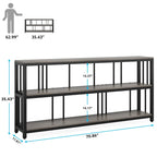 70.9 Narrow Long Console Table, 3 Tiers Sofa Table with Storage Shelves, Entryway Table