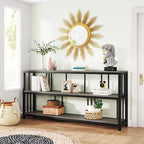 70.9 Narrow Long Console Table, 3 Tiers Sofa Table with Storage Shelves, Entryway Table