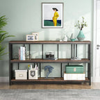 70.9 Narrow Long Console Table, 3 Tiers Sofa Table with Storage Shelves, Entryway Table