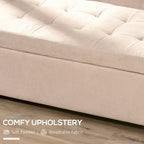 Storage Bench,End of Bed Bench, Linen Fabric Storage Chest with Lift Top, Tufted Ottoman with Storage for Living Room