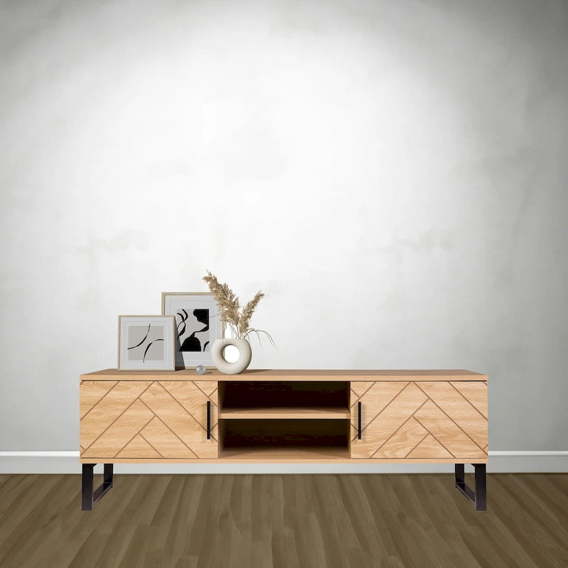 Bali Coastal Modern 2 Drawer Storage TV Stand