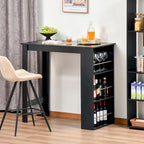 HOMCOM Modern Bar Table Counter Height Dining Table with 3 Storage Shelves for Kitchen, Dining Room, Living Room, Black