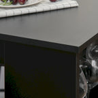 HOMCOM Modern Bar Table Counter Height Dining Table with 3 Storage Shelves for Kitchen, Dining Room, Living Room, Black