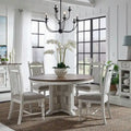 River Place Riverstone White 5 Piece Pedestal Table Set