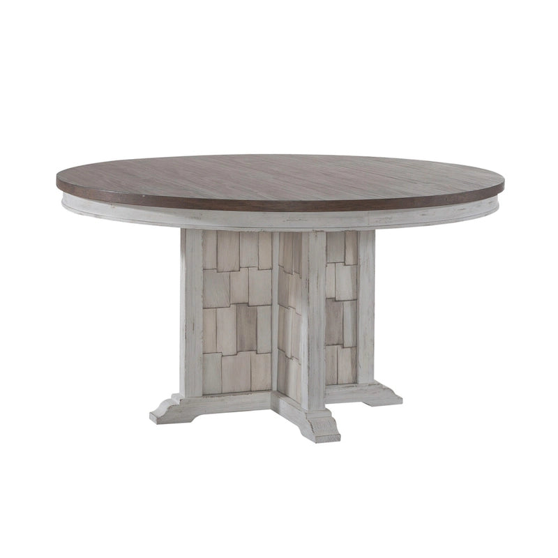 River Place Riverstone White 5 Piece Pedestal Table Set