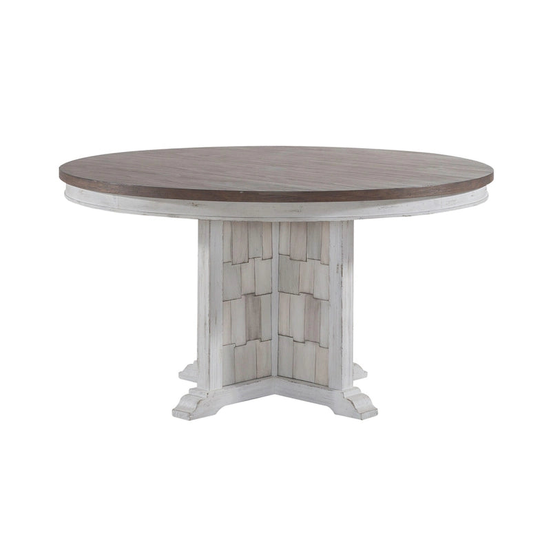 River Place Riverstone White 5 Piece Pedestal Table Set