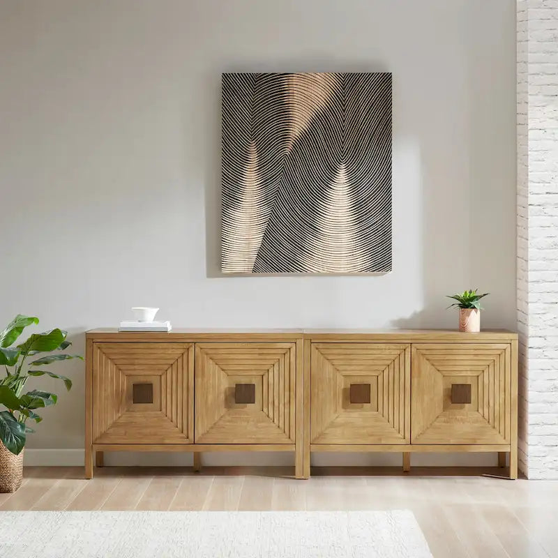 Madison Park Paige Geometric 2-Door Storage Cabinet with Adjustable Shelves