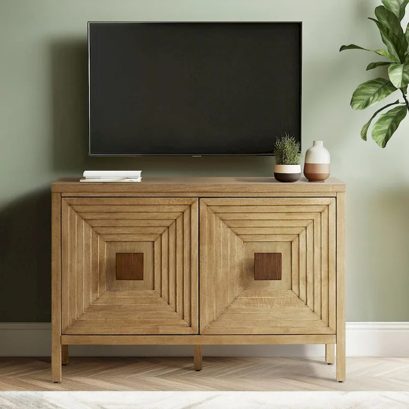 Madison Park Paige Geometric 2-Door Storage Cabinet with Adjustable Shelves