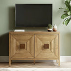 Madison Park Paige Geometric 2-Door Storage Cabinet with Adjustable Shelves