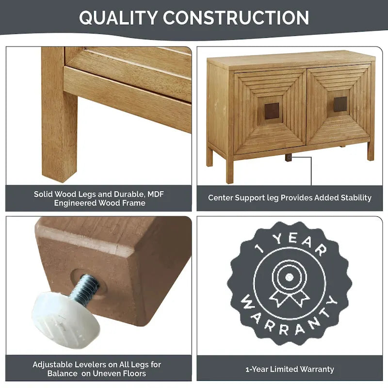 Madison Park Paige Geometric 2-Door Storage Cabinet with Adjustable Shelves