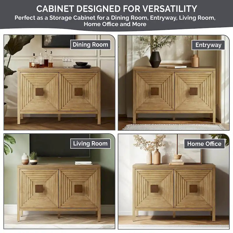 Madison Park Paige Geometric 2-Door Storage Cabinet with Adjustable Shelves