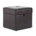 Sydney Dark Brown Faux Leather Ottoman