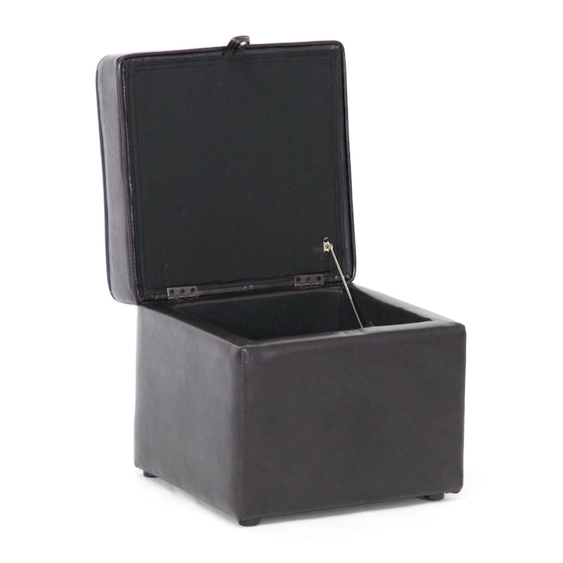 Sydney Dark Brown Faux Leather Ottoman